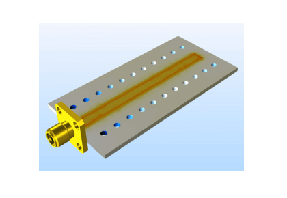 یک اتصال دهنده SMA در یک موجبر هم‌صفحه زمینی-کامسول