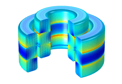 یاتاقان مغناطیسی محوری با استفاده از آهنرباهای دائمی-کامسول