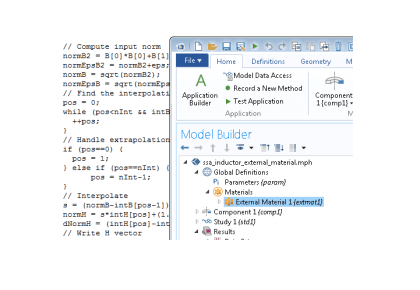 مواد خارجی ، ماژول AC / DC ، رابطه عمومی HB / BH-کامسول