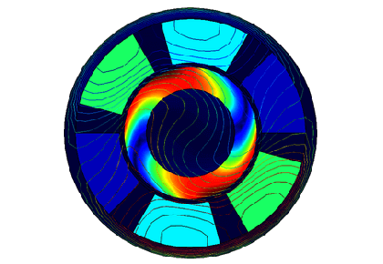 مطالعه دامنه فرکانس موتور سه‌حالته-کامسول
