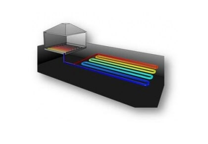 بازیابی حرارت زمین برای گرمایش کف تابشی-کامسول