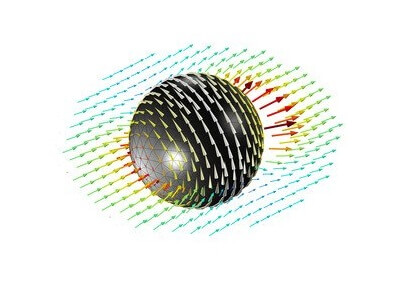 کره آهنی در یک میدان مغناطیسی 13.56 مگاهرتزی