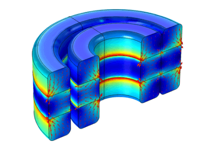 سختی مغناطیسی یاتاقان مغناطیسی محوری در سه بعد