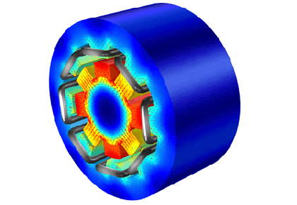 مدل‌سازی یک ژنراتور برقی به صورت سه‌بعدی-کامسول