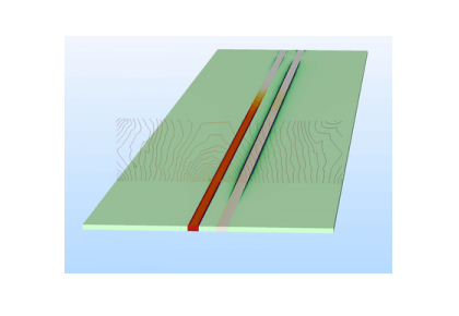 یکپارچگی سیگنال و تجزیه و تحلیل TDR خطوط ریزنوار مجاور-کامسول