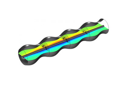 شبیه سازی موجبر موج‌دار و مقاومت آن-کامسول