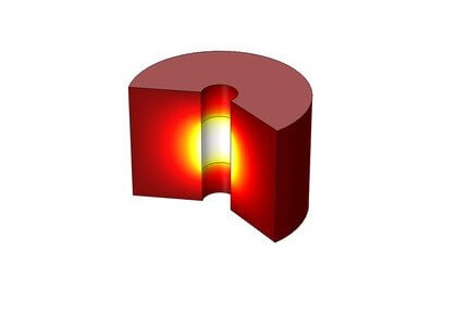 انتقال حرارت محوری دوبعدی ایستا با رسانش-کامسول