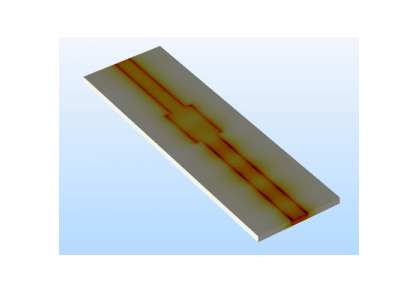 بررسی یک خط ریزنوار معیوب از طریق آنالیز فرکانس به زمان FFT-کامسول