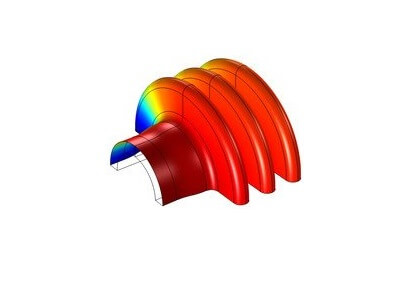 میدان دما در یک فلنج خنک‌کننده-کامسول