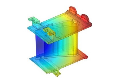 تحلیل تنش حرارتی تیغه ساکن توربین-کامسول
