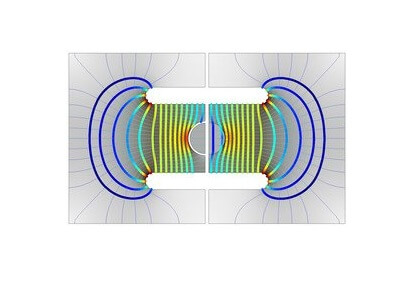 مقایسه شکاف گذردهی الکتریکی کم نازک-کامسول