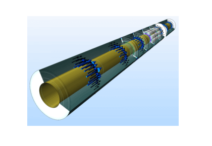 تبدیل فوریه سریع زمان به فرکانس یک فیلتر کم‌گذر هم‌محور-کامسول