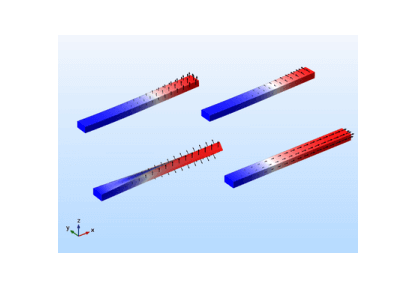 جابجایی ویژه‌فرکانس‌ها به دلیل تغییرات دما - کامسول