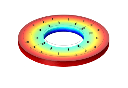 مبدل پیزوالکتریک شعاعی قطبی - کامسول