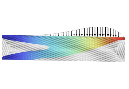 بهینه سازی توپولوژی یک تیر با محدودیت های فرز - کامسول