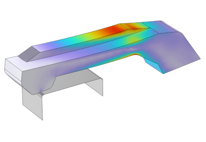 تجزیه و تحلیل تماس یک قلاب گیره ای الاستیک - کامسول