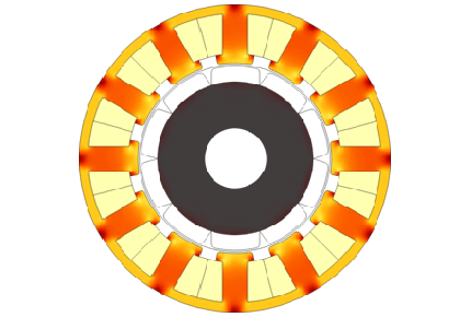 موتور مگنت دائمی به صورت دو بعدی - کامسول