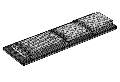 حالتهای عادی یک تشدیدگر بایاس شده - هندسه سه بعدی از یک فایل GDS - کامسول