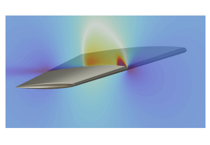 جریان ترانسونیک بر روی بال ONERA M6 - کامسول