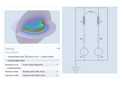 استخراج مدارهای الکتریکی از شبیه سازی های الکترومغناطیسی - کامسول