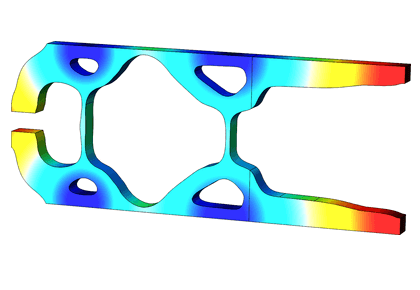 بهینه‌سازی شکل و توپولوژی انبردست‌های سازگار - کامسول