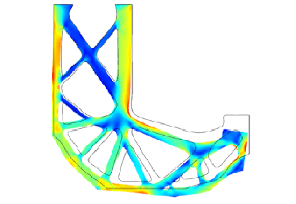 بهینه سازی توپولوژی ساختار زانویی بارگذاری شده با حداکثر محدودیت استرس - کامسول