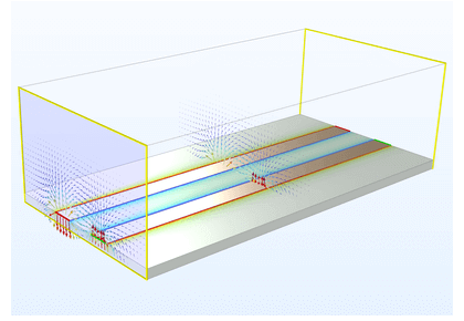 مدلسازی خط ریز استریپ دیفرانسیل - کامسول