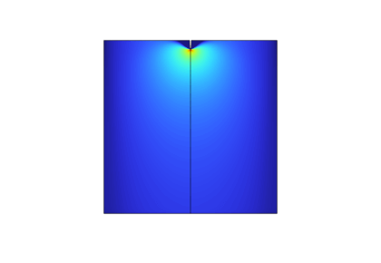تخلیه DC Corona در هوا در پیکربندی نقطه به صفحه - کامسول