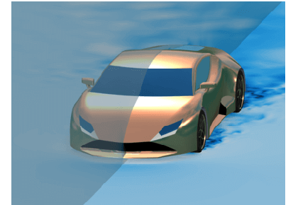 شبیه سازی گردابی بزرگ یک ماشین اسپرت - کامسول