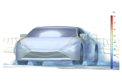 تعامل سیال-ساختار روی درب خودروی اسپرت - کامسول